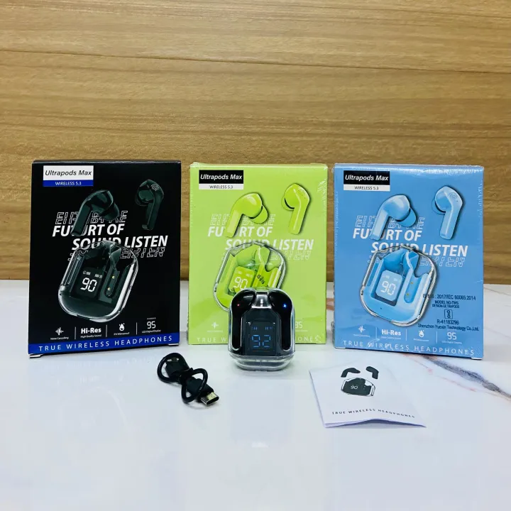 UltraPods Max TWS Headphones 5.3 Wireless Earphones With Auto Noise Cancelling